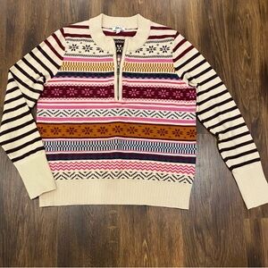 Nordic pattern pull over sweater size medium